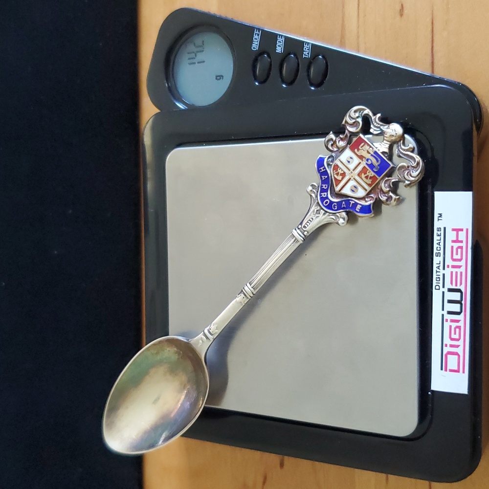 Antique England London STERLING silver Souvenir spoon, TESTED!